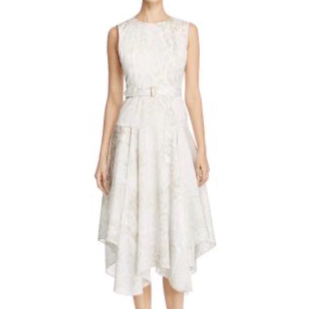 Calvin Klein Sleeveless Handkerchief Hem Midi Dress Abstract Print 18W Events
